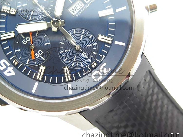 MIROTIME 0111 Aquatimer Chrono IW376803 V6F 1:1 Best Edition Blue Dial on Ruber Strap A Neat 7083
